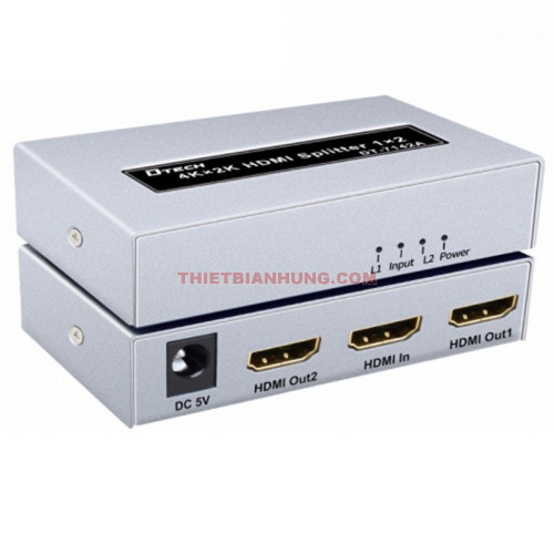 Bộ chia HDMI 1 ra 2 DTECH DT-7142A Full HD 4K