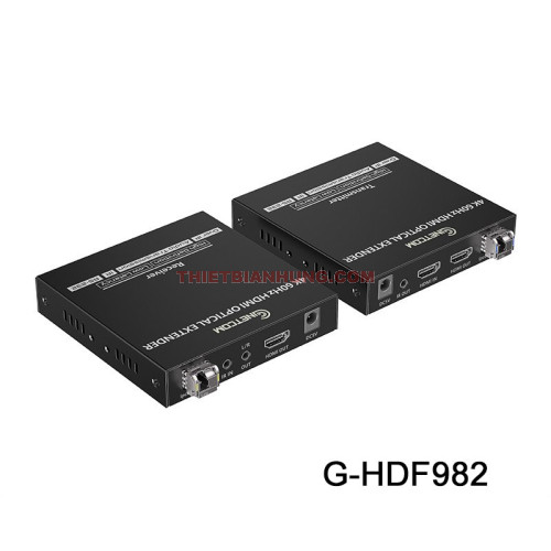 Bộ chuyển đổi HDMI sang quang 4K60Hz GNETCOM G-HDF982 khoảng cách 40KM có HDMI Loop và Audio 3.5mm