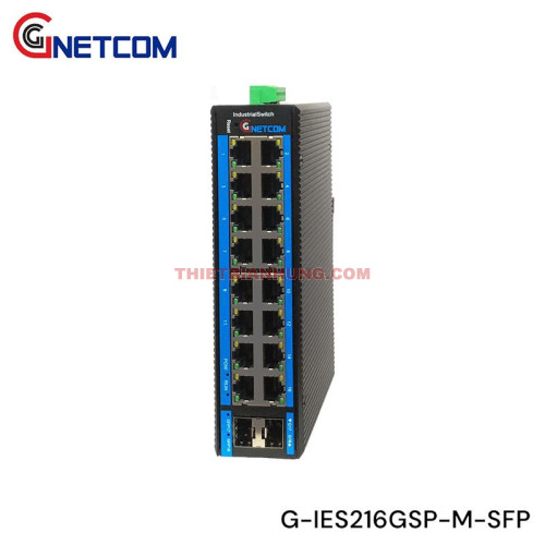Switch PoE công nghiệp quản lý GNETCOM G-IES216GSP-M-SFP 16 cổng PoE gigabit + 2 cổng SFP
