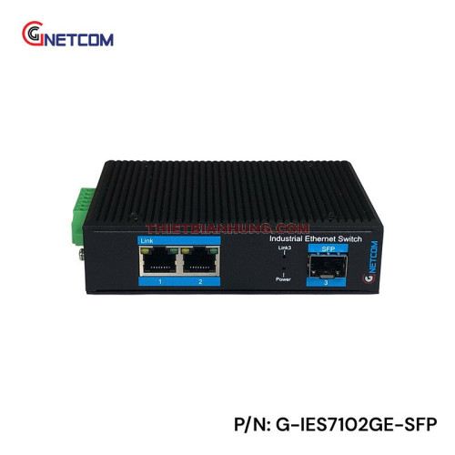 Bộ chuyển đổi quang điện PoE công nghiệp GNETCOM G-IES7102GE-SFP 2 cổng Gigabit PoE, 1 khe SFP