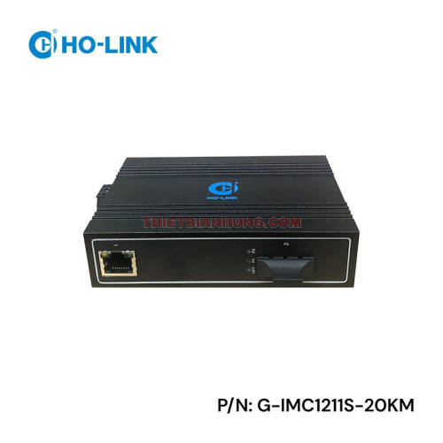 Bộ chuyển đổi quang điện công nghiệp HO-LINK G-IMC1211S-20KM (1 RJ45 10/100M, 1 Quang SC 2 sợi 20km, DIN-Rail)