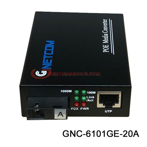 Switch PoE GNETCOM GNC-6101GE-20A 1 cổng PoE Gigabit + 1 cổng quang SC