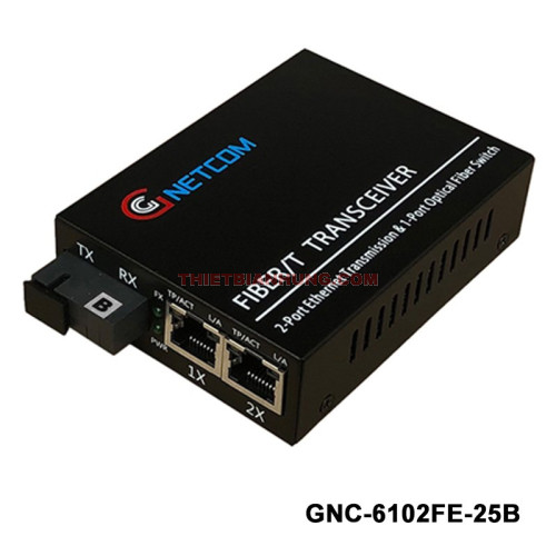 Switch PoE GNETCOM GNC-6102FE-25B 2 cổng PoE 10/100Mbps + 1 cổng quang SC