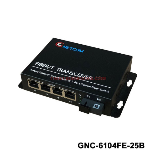Switch PoE GNETCOM GNC-6104FE-25B 4 cổng PoE 10/100Mbps + 1 cổng quang SC