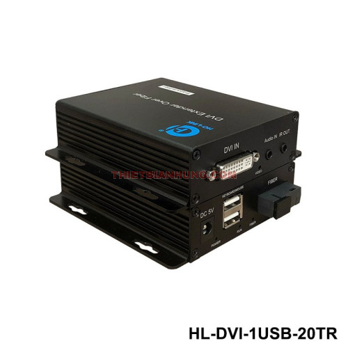 Bộ chuyển đổi DVI sang quang có cổng USB HO-LINK HL-DVI-1USB-20T/R khoảng cách 20KM Full HD 1080P