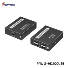 Bộ kéo dài USB qua cáp mạng 120m 4 cổng GNETCOM G-HD200USB